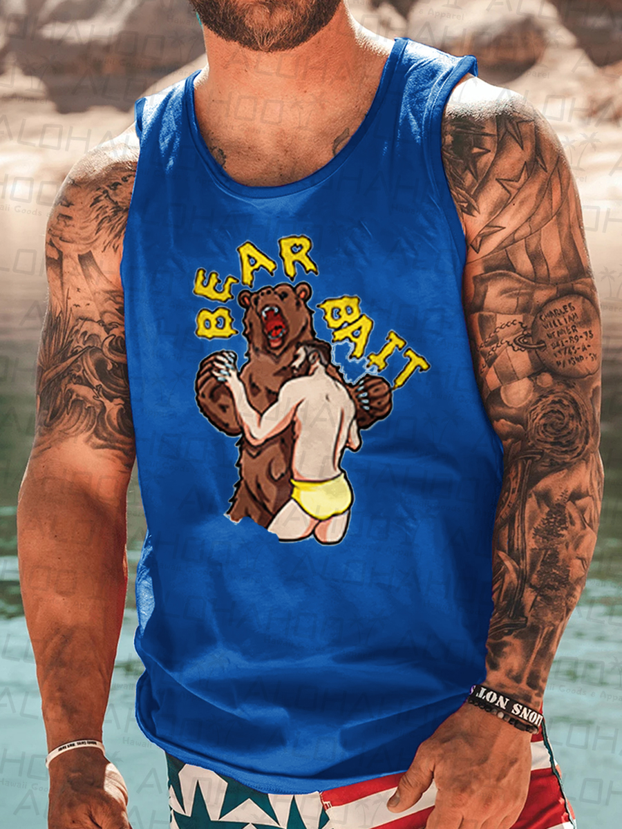 Men's Pride Bear Bait Print Tank Top Muscle Tee