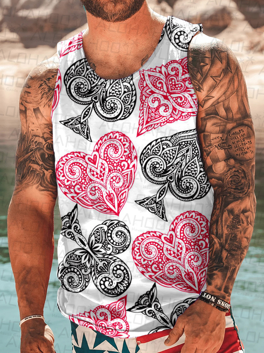 Men's Poker Art Print Tank Top Muscle Tee