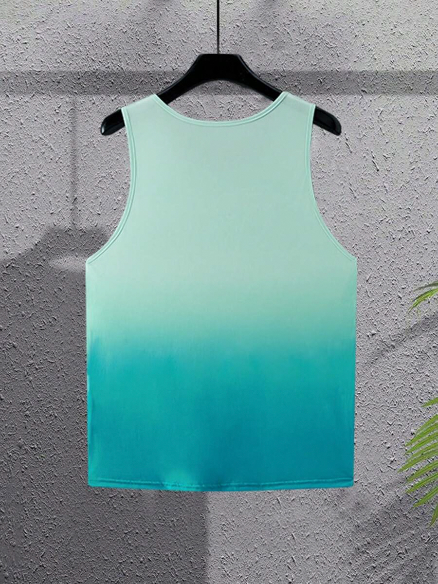 Men's T-Shirt Gradient Coconuttree Art Print Sleeveless T-Shirt