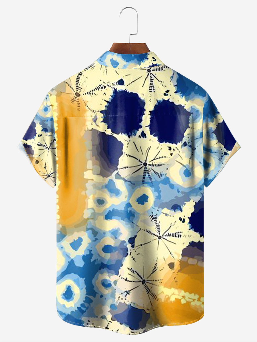 Men's Hawaiian Shirts Colorblock Patchwork Print Aloha Shirts