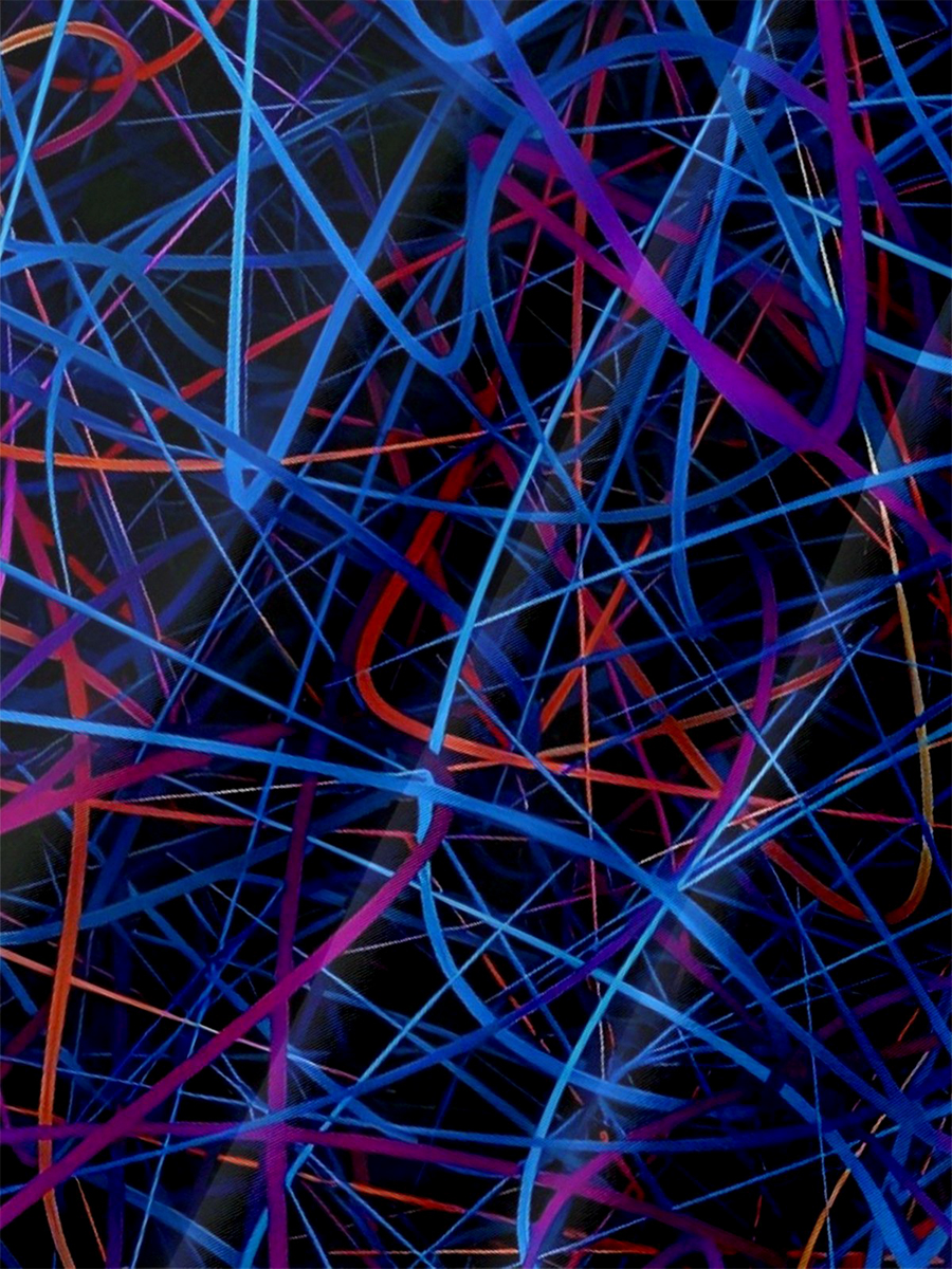 Colorful Curve Art Pattern Short-Sleeved Hawaiian Shirt