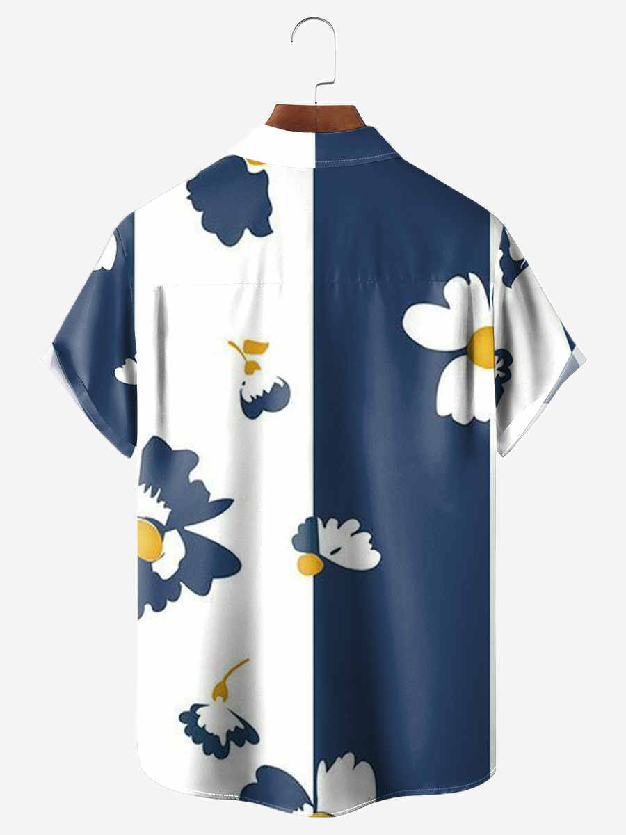 Men's Hawaiian Shirts Stripes And Floral Print Aloha Shirts