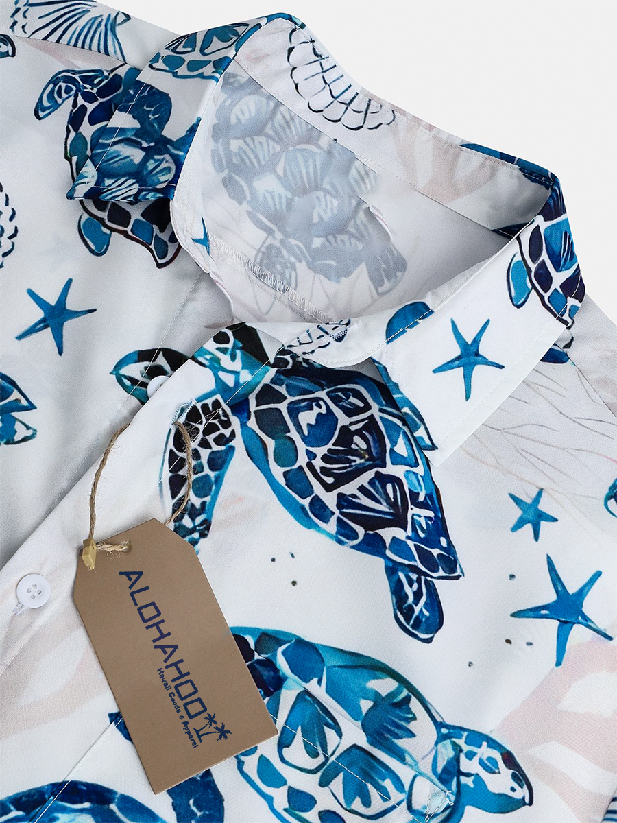 Sea Turtle Chest Pocket Hawaiian Shirt