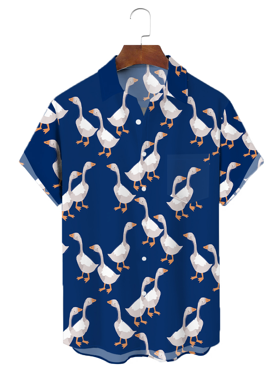 Art Ducks Chest Pocket Casual Shirt