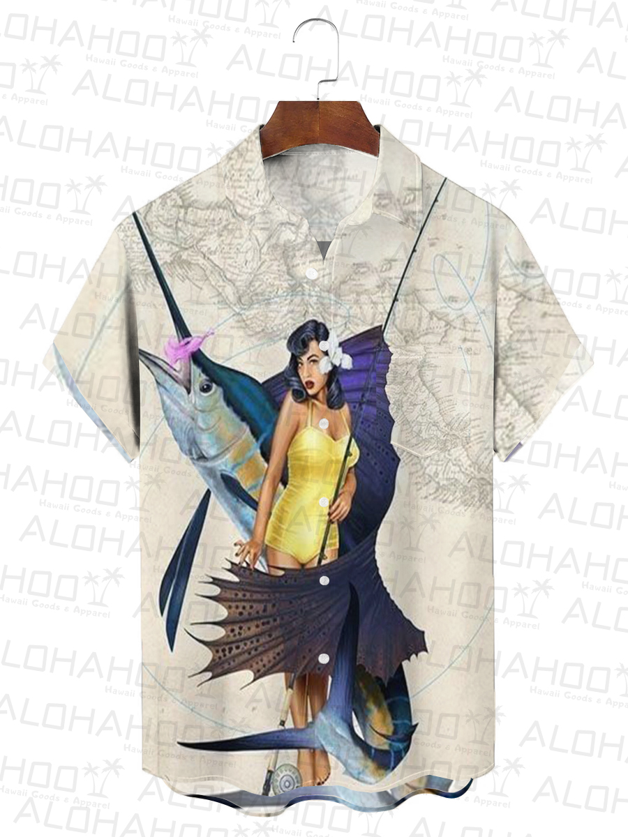 Ocean Creative And Beauty Chest Pocket Hawaiian Shirt