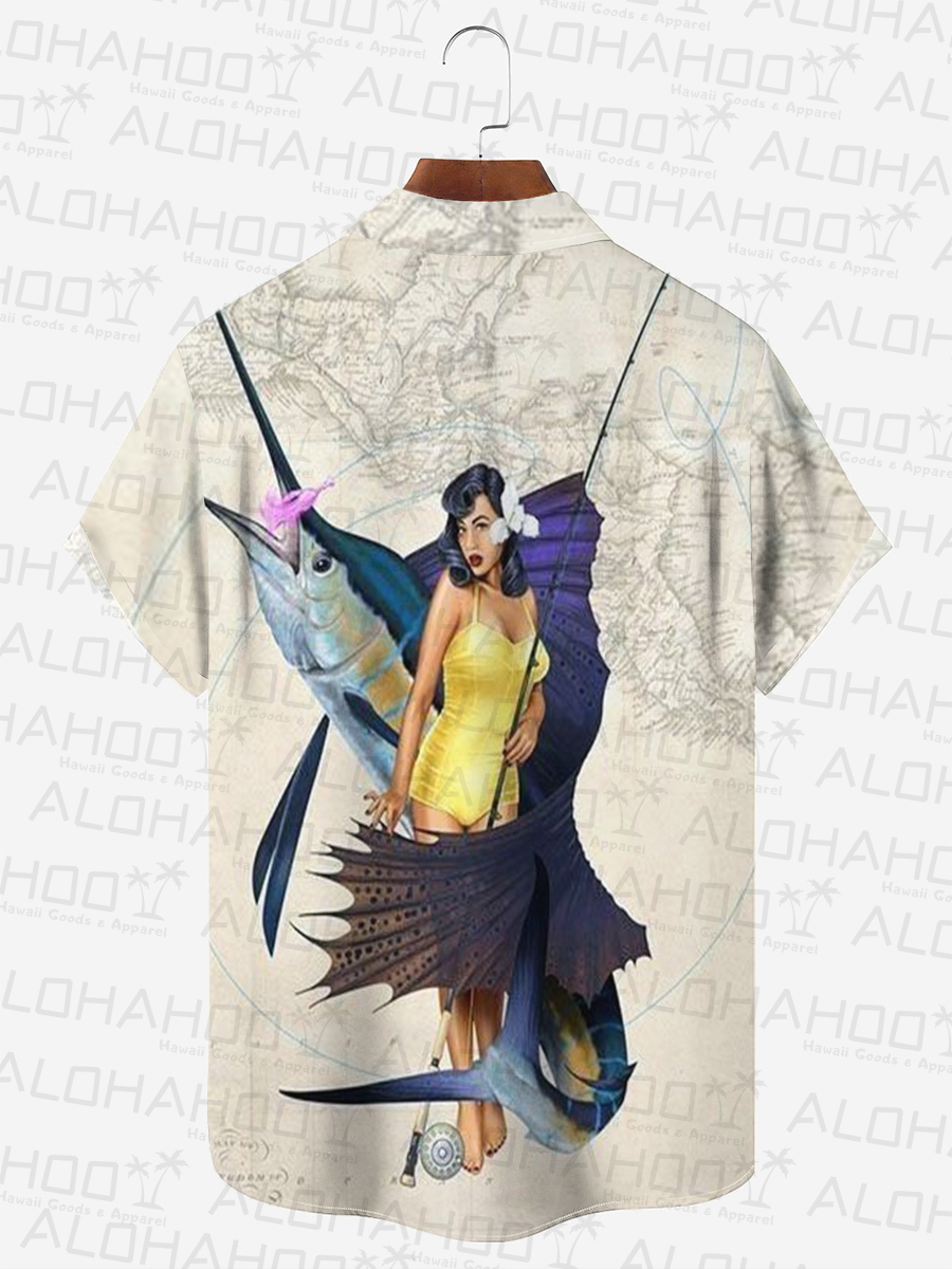 Ocean Creative And Beauty Chest Pocket Hawaiian Shirt