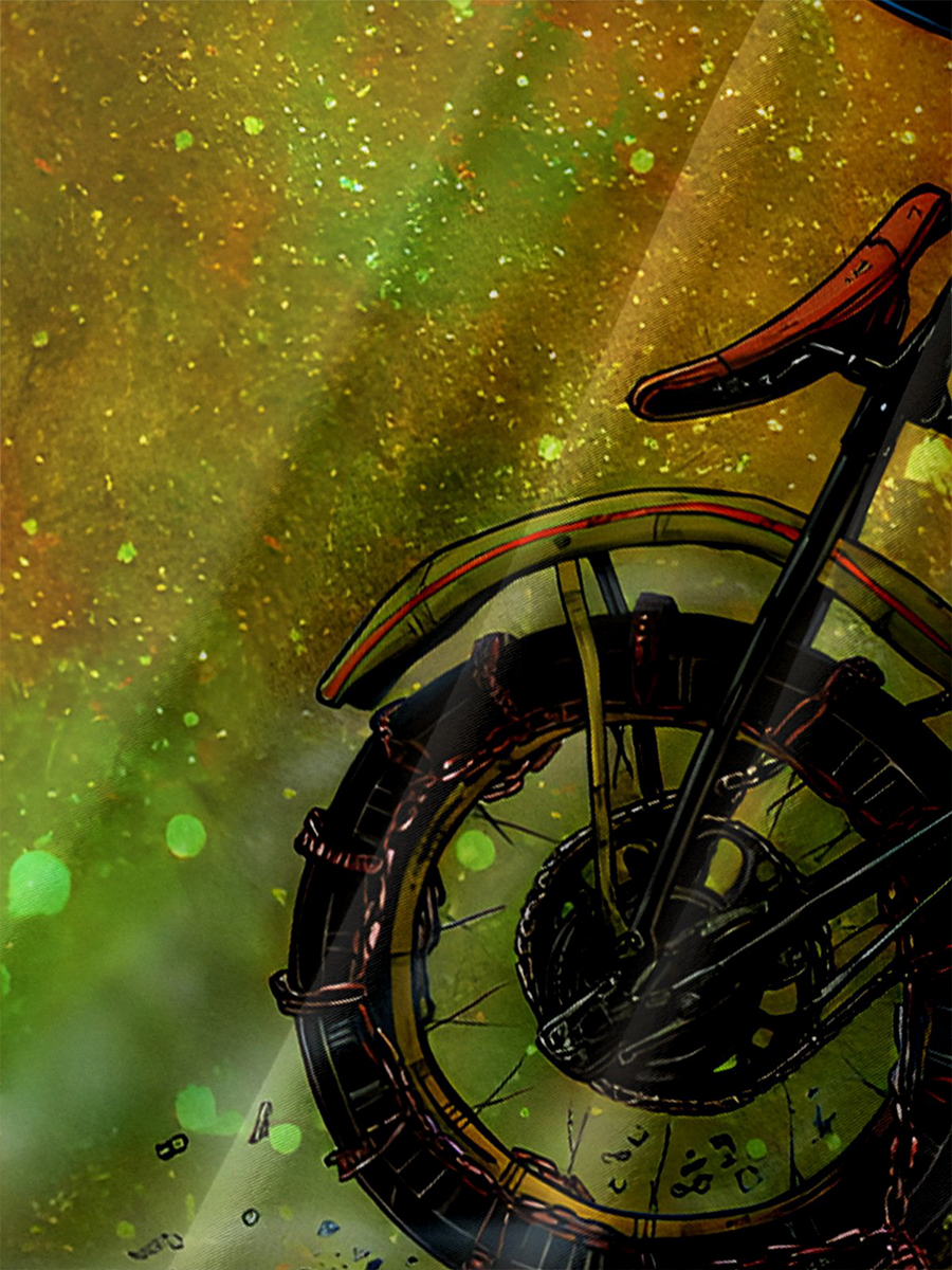 Skeleton Riding Motorbike Chest Pocket Hawaiian Shirt