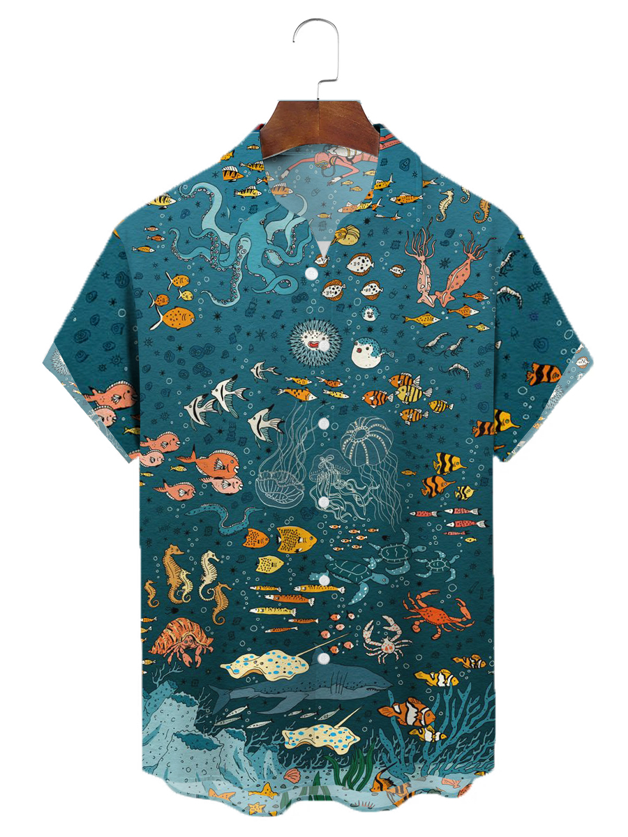Men's Hawaiian Shirts The Underwater World Aloha Shirts