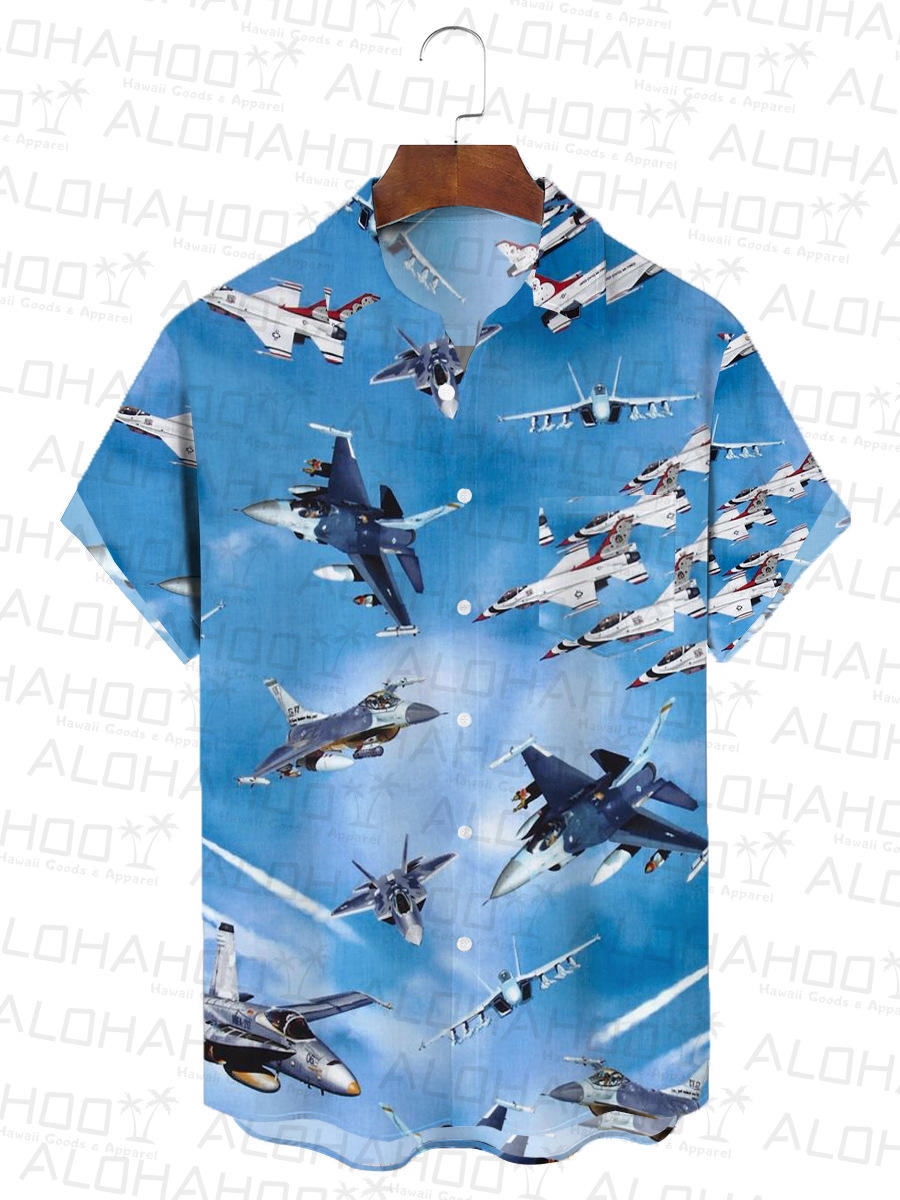 US Air Force Chest Pocket Hawaiian Shirt