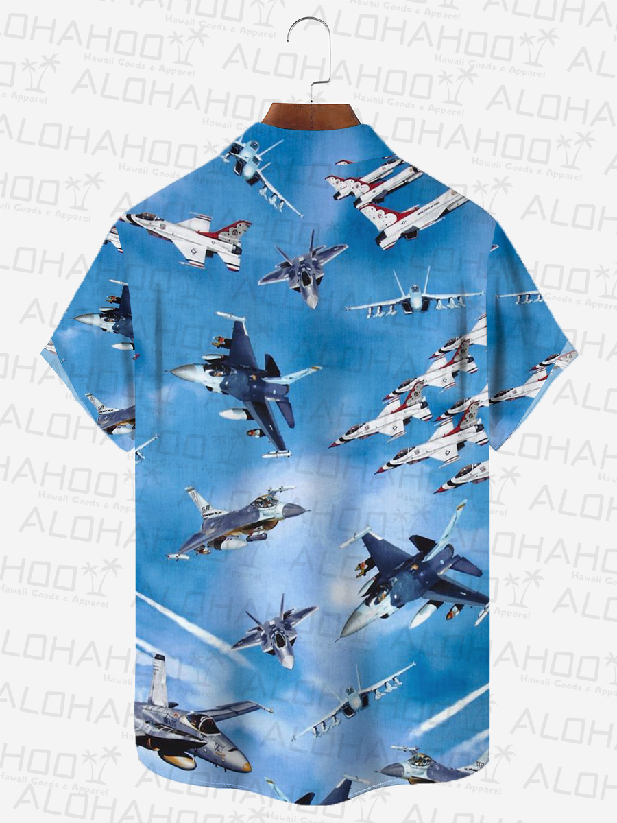 US Air Force Chest Pocket Hawaiian Shirt