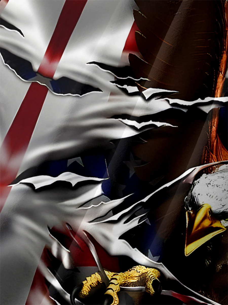 Independence Day Celebrate Chest Pocket Hawaiian Shirt