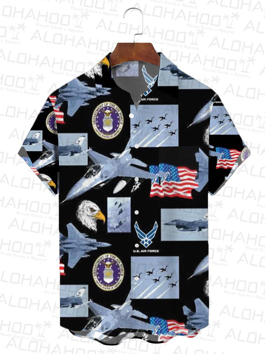 US Air Force Chest Pocket Hawaiian Shirt