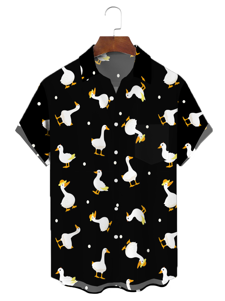 Moisture-wicking Ducks Chest Pocket Casual Shirt
