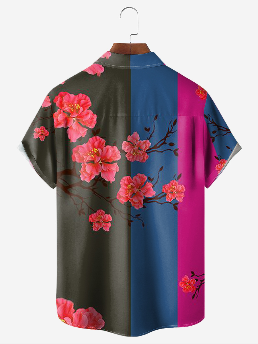 Men's Hawaiian Shirts Colorful Stripes Print Aloha Shirts