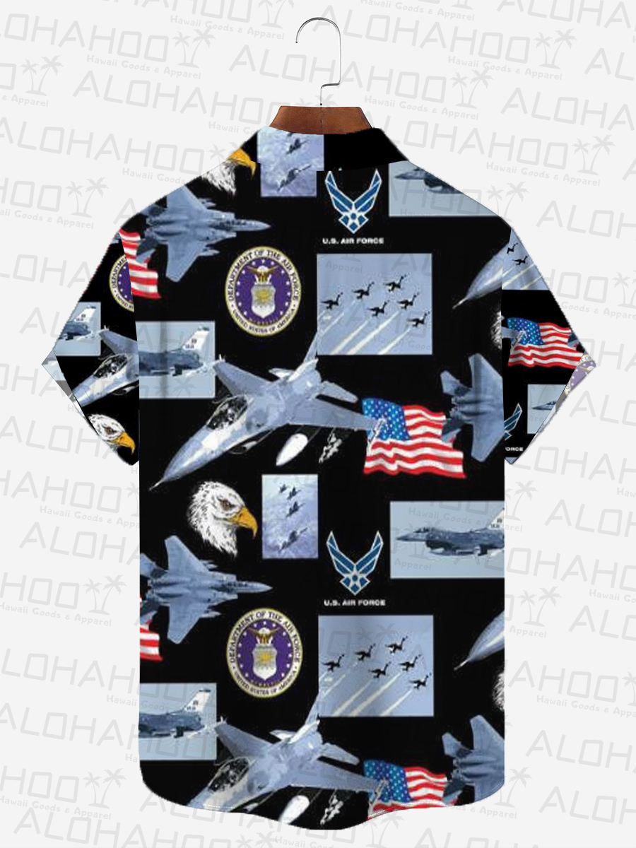 US Air Force Chest Pocket Hawaiian Shirt