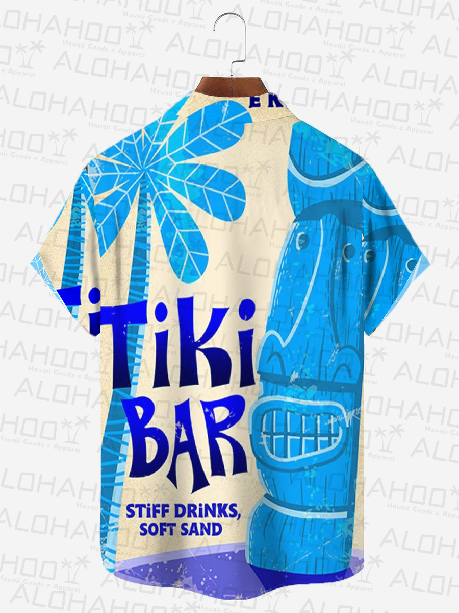 Vacation Tiki Bar Chest Pocket Hawaiian Shirt