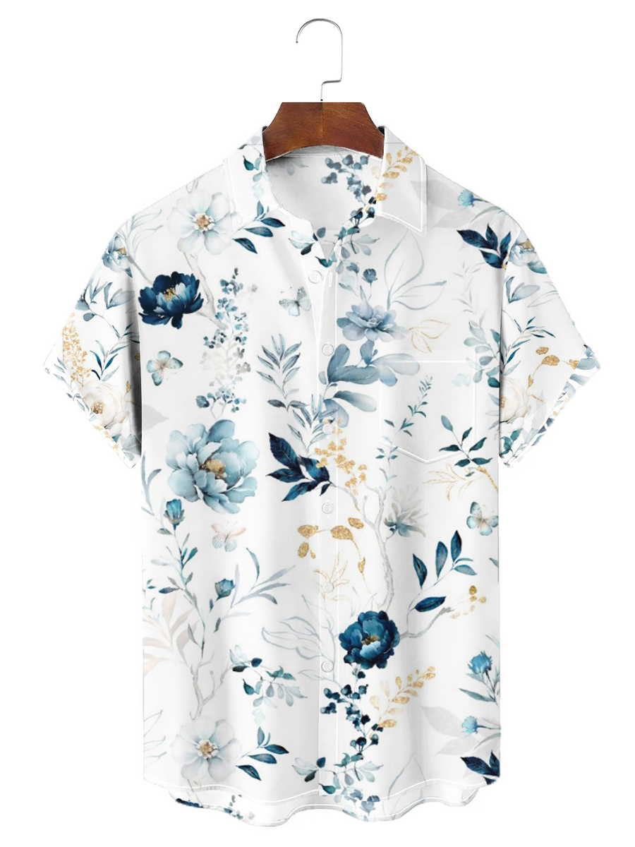 Men's Hawaiian Shirts Floral Pattern Aloha Shirts
