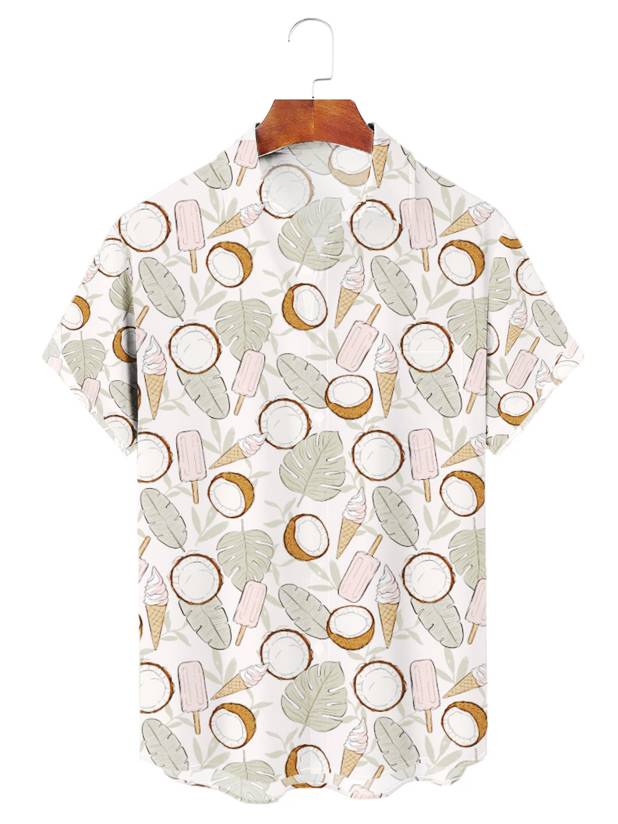 Men's Hawaiian Shirts Coconut Pattern Aloha Shirts