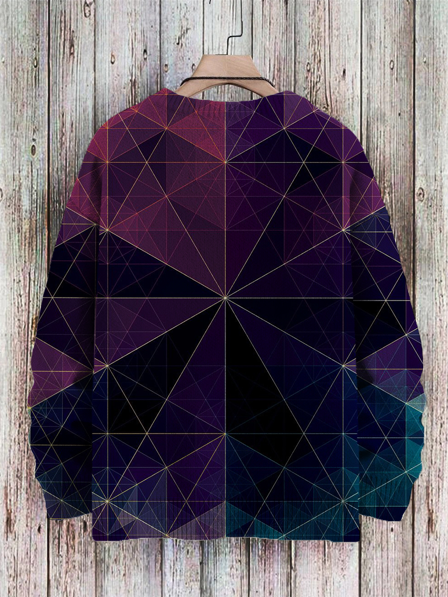 Men's Sweater Technology Style Snow Pattern Pullover Print Casual Sweater