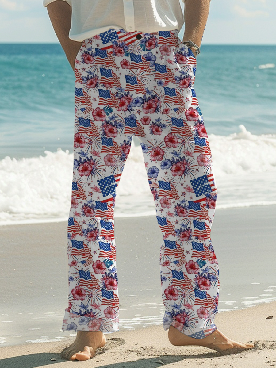 Independence Day Items Printed Pants