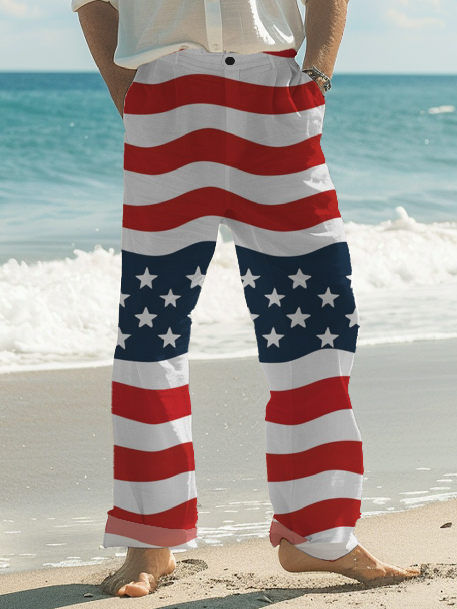 Independence Day Flag Printed Pants