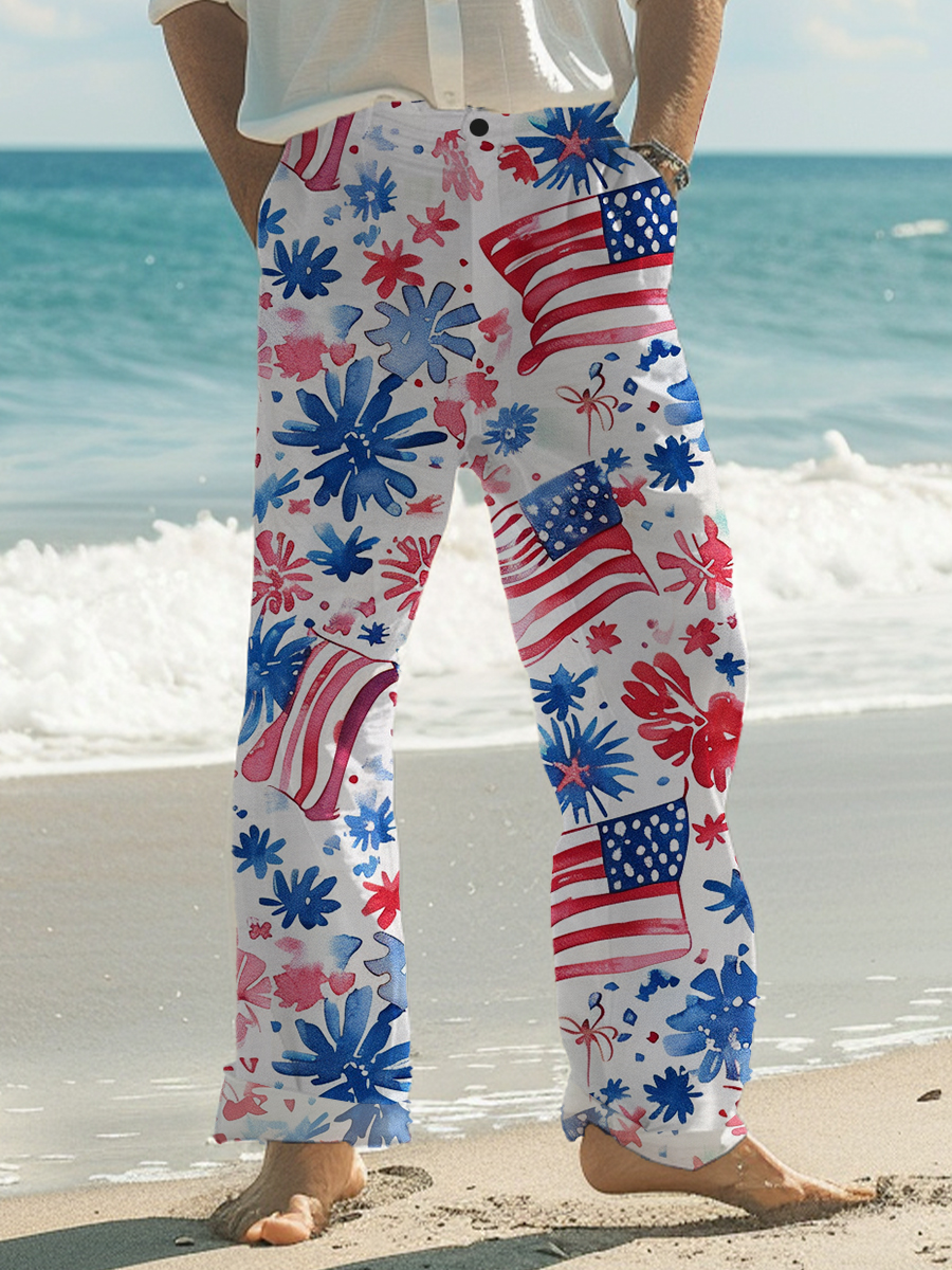 Independence Day Items Printed Pants