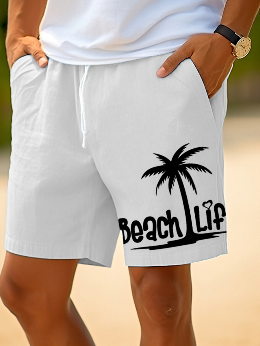 Men's Shorts Holiday Beach Life Print Beach Shorts