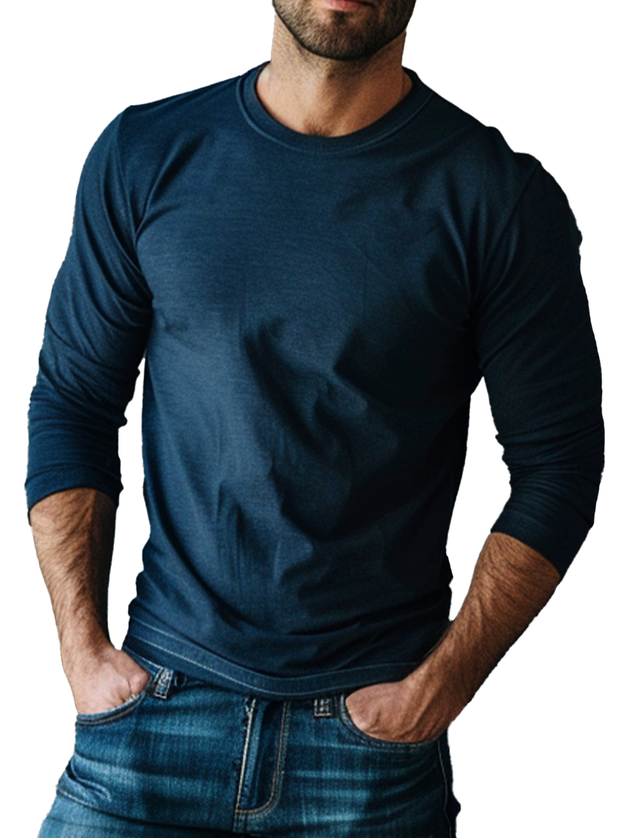 Men's Navy Long Sleeve T-Shirt