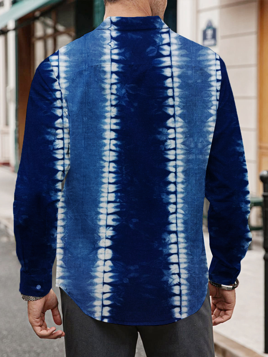 Art Tie-dye Pattern Long Sleeve Hawaiian Shirt