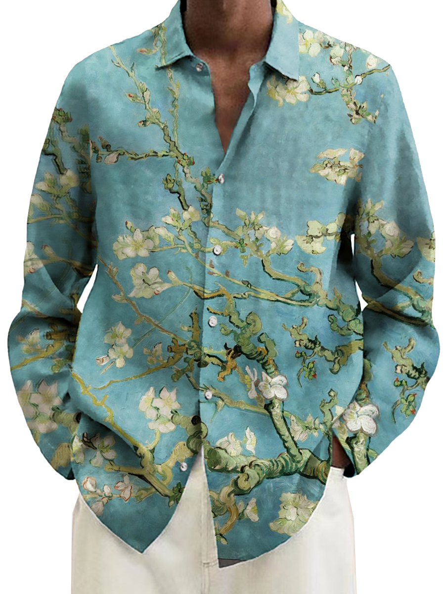 Blossoming Almond Branch Long Sleeve Shirt