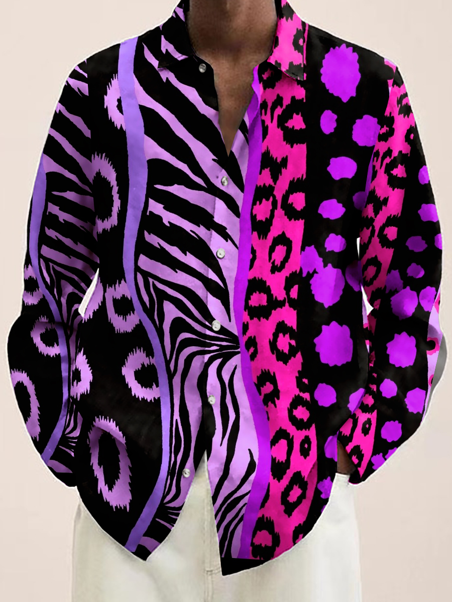 Neon Animal Print Long Sleeve Shirt