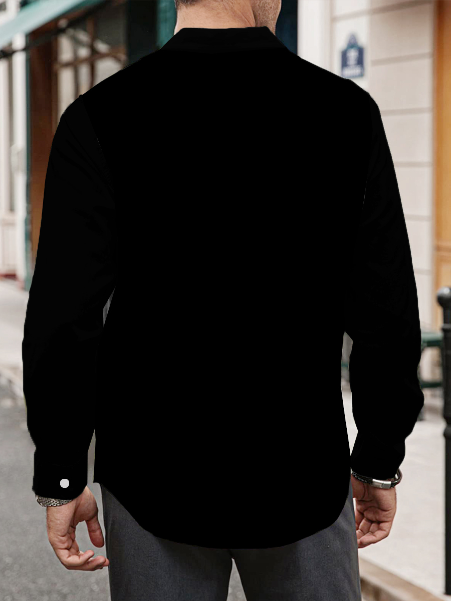 Playing Saxophone Print Long Sleeve Hawaiian Shirt