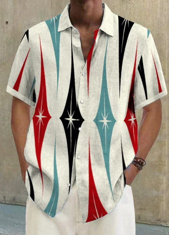 Men's Art Print Casual Breathable Short Sleeve Shirt