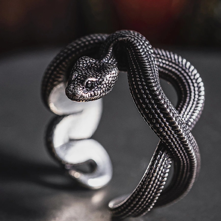 Vintage Darkness Snake Adjustable Ring