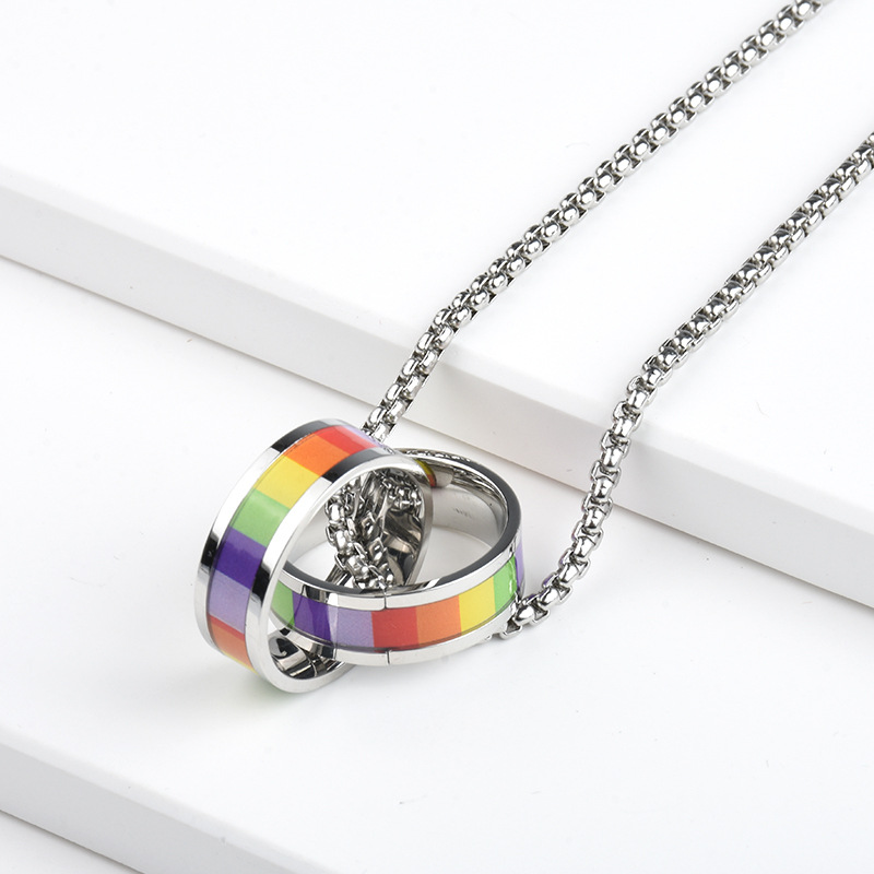 Titanium Steel Rainbow Necklace