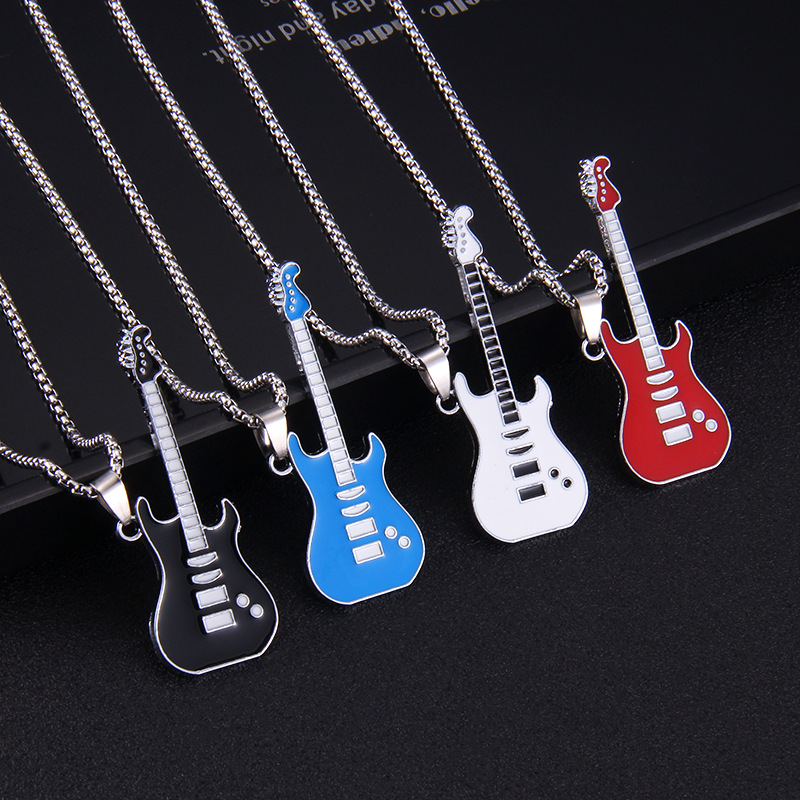 Rock Personality Hip Hop Guitar Pendant Necklace