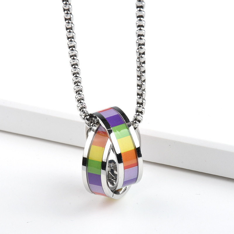 Titanium Steel Rainbow Necklace