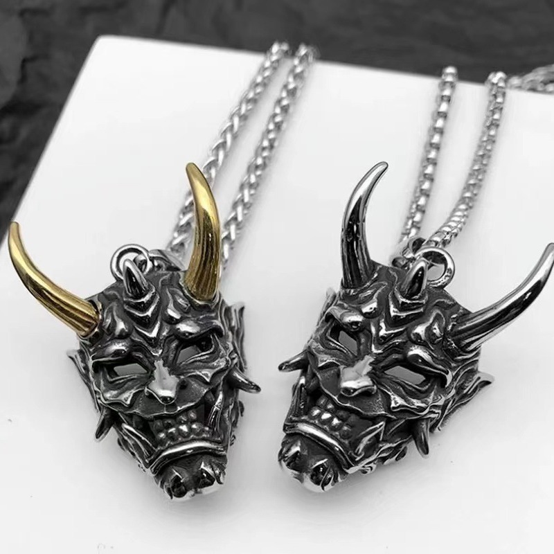 Halloween Steel Ghost Mask Necklace