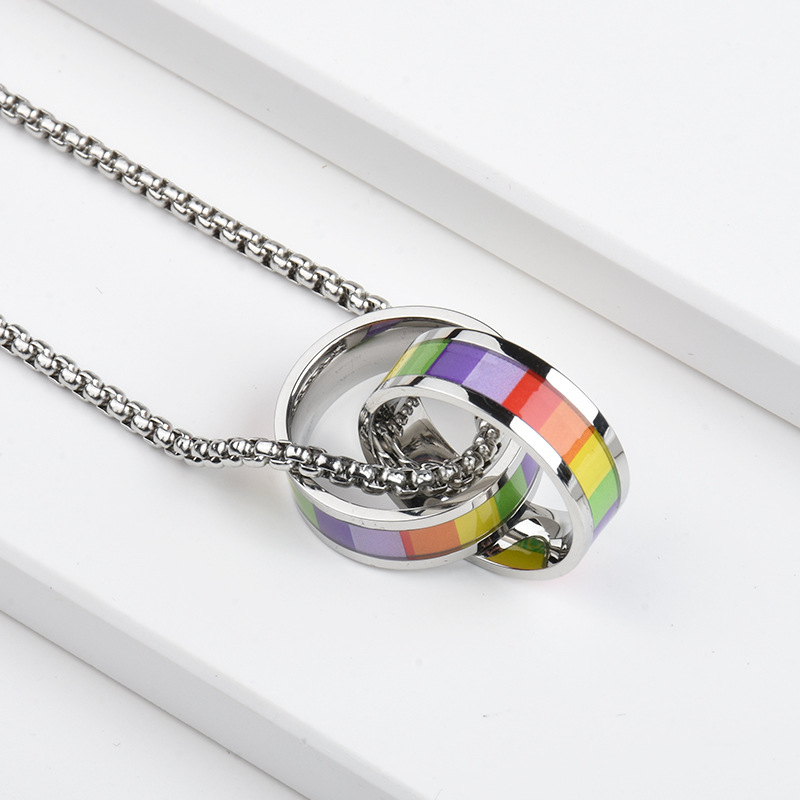 Titanium Steel Rainbow Necklace