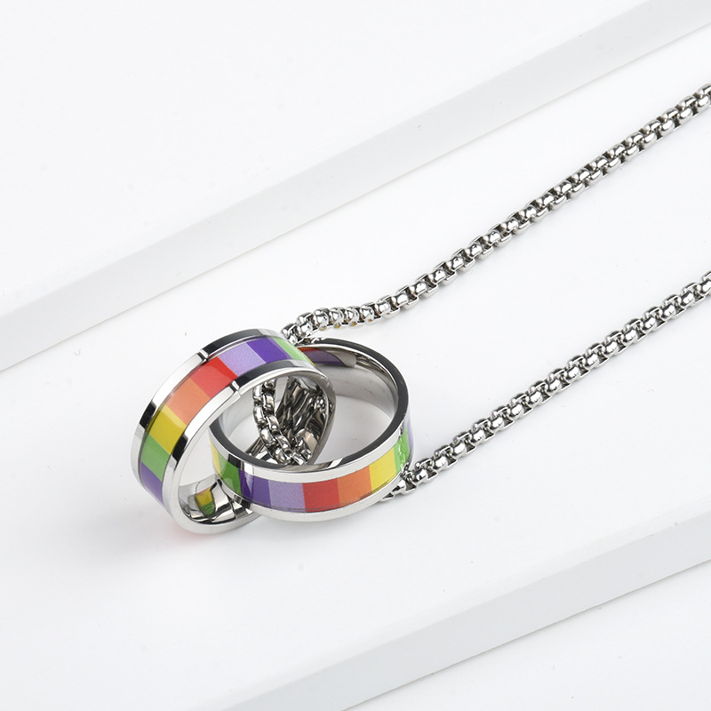Titanium Steel Rainbow Necklace