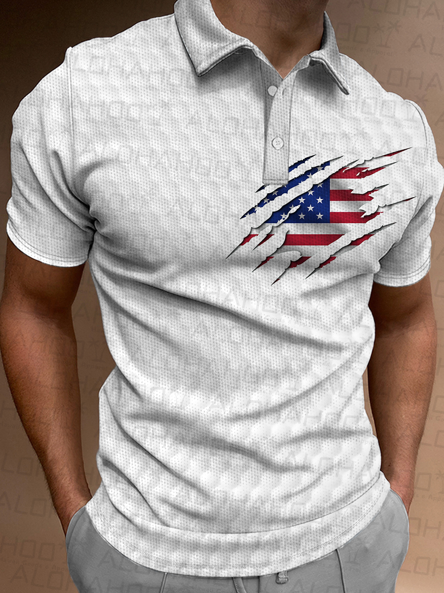 Men's Polo Shirt Golf Ball Art Design Print Casual Short-Sleeved Shirt