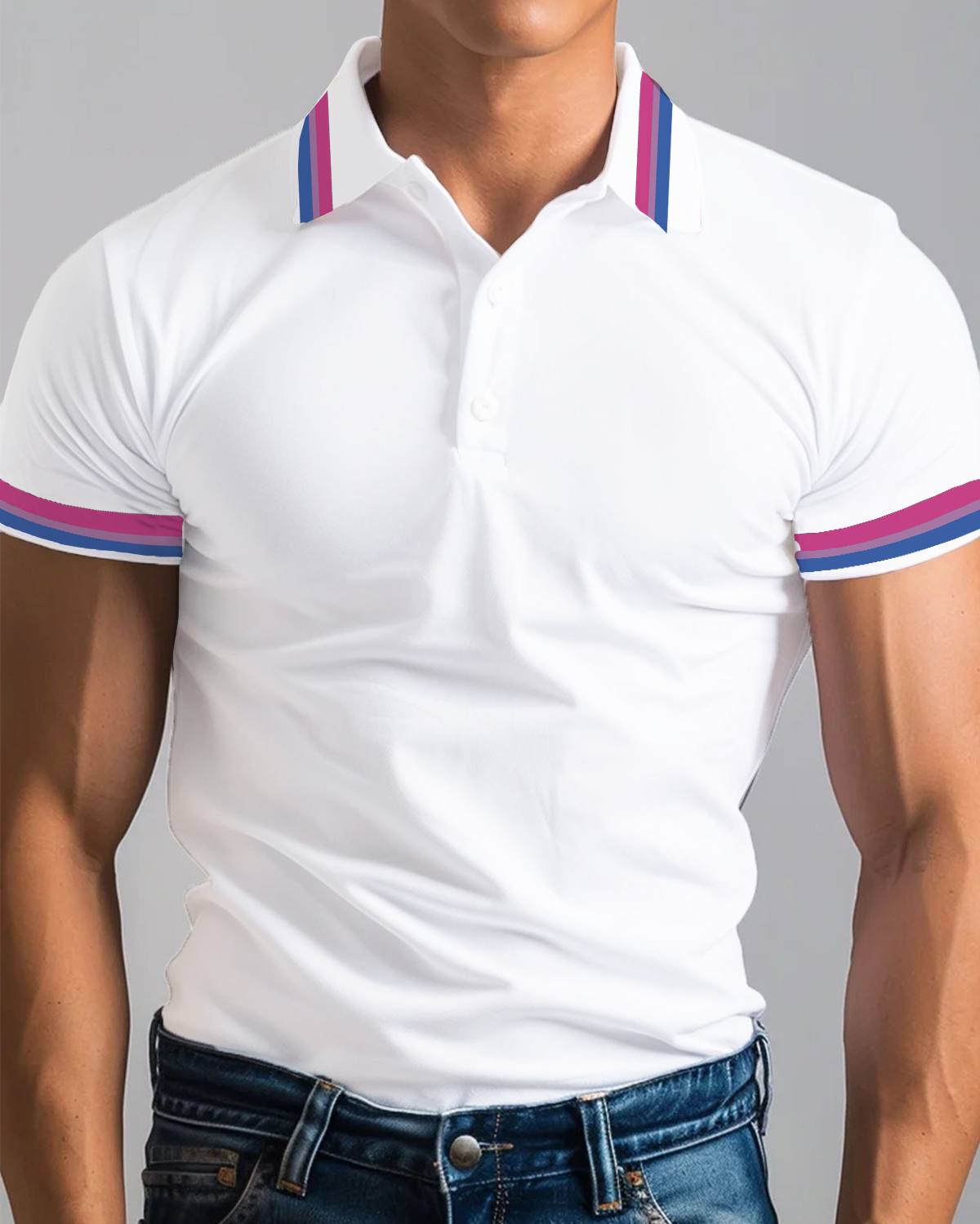 Men's Bisexual Stripes Polo Shirt