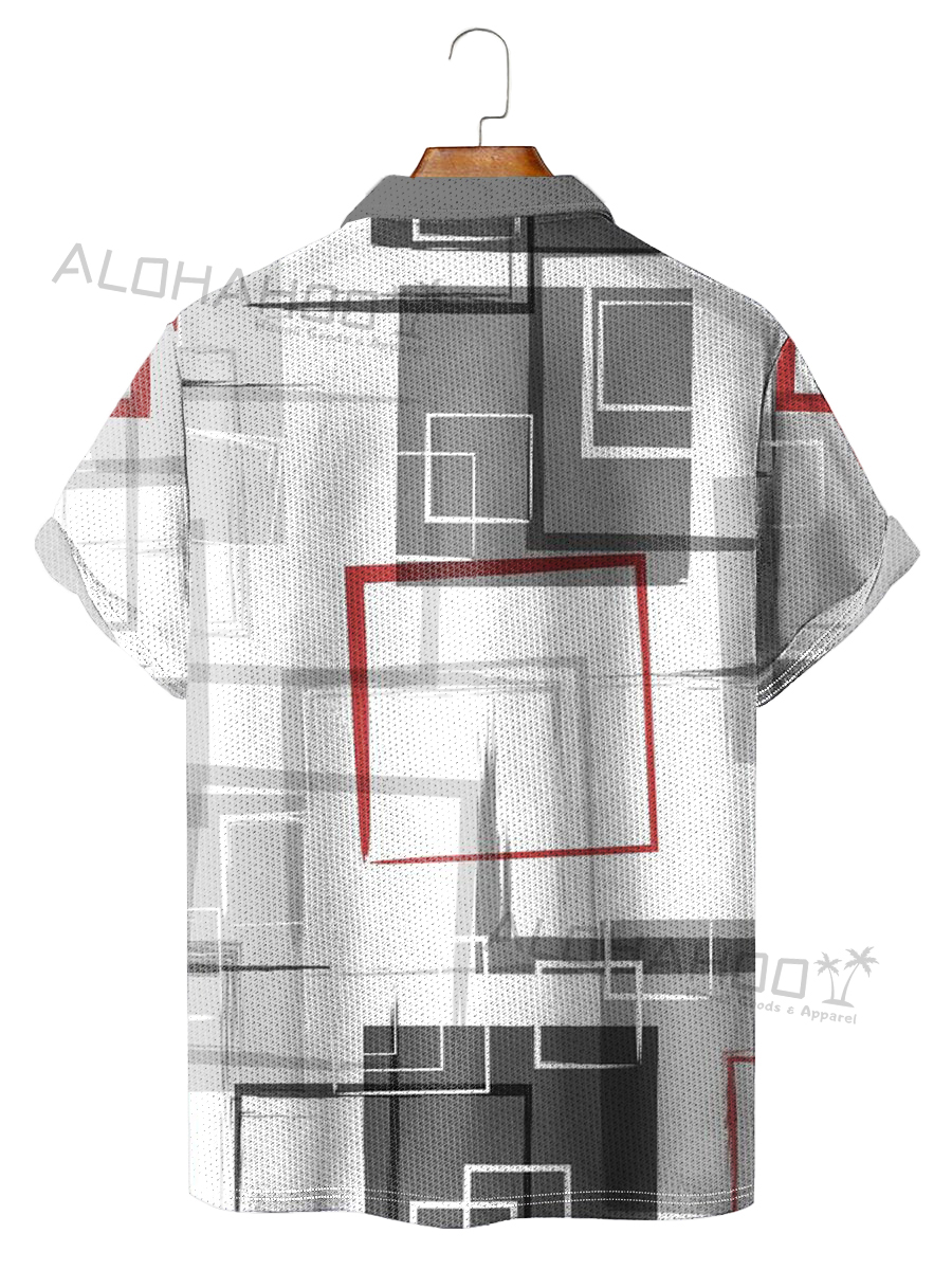 Men's Polo Shirt Geometry Print Casual Short-Sleeved Golf Shirt