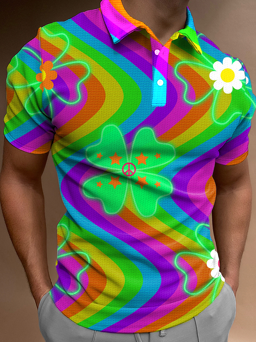 Men's Rainbow Curve Pride Polo Shirt