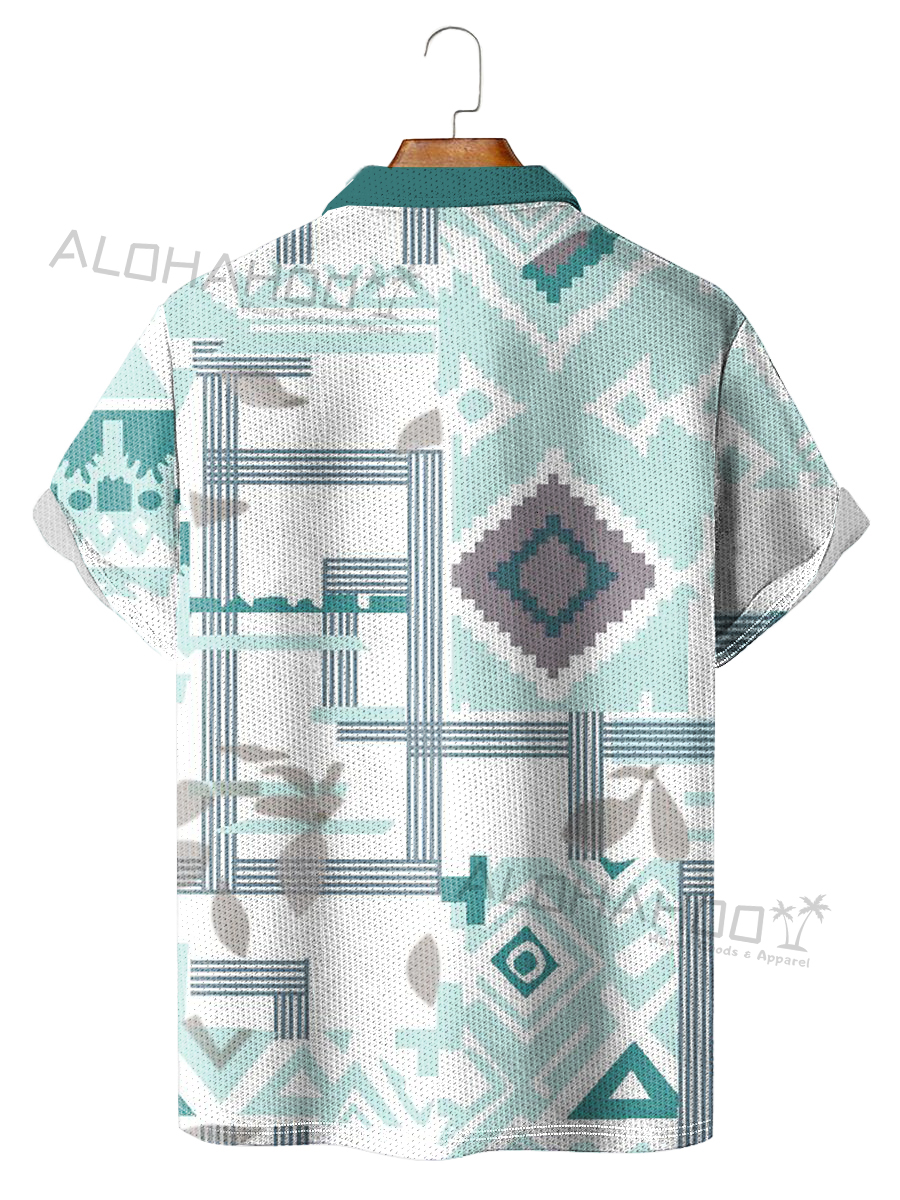 Men's Polo Shirt Geometry Print Casual Short-Sleeved Golf Shirt