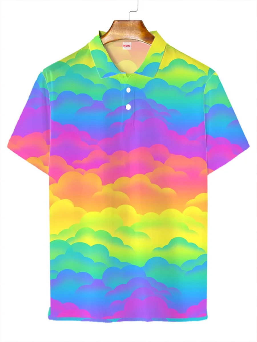 Men's Rainbow Cloud Polo Shirt