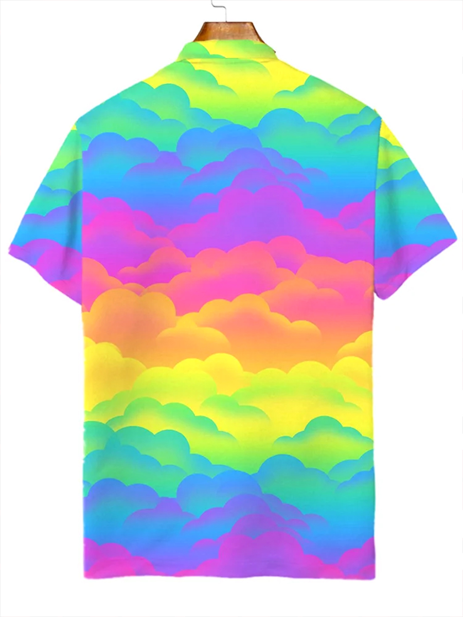 Men's Rainbow Cloud Polo Shirt
