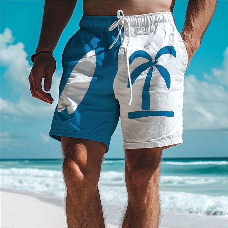 Men's Shorts Holiday Hawaii Style Coconut Tree Print Beach Shorts