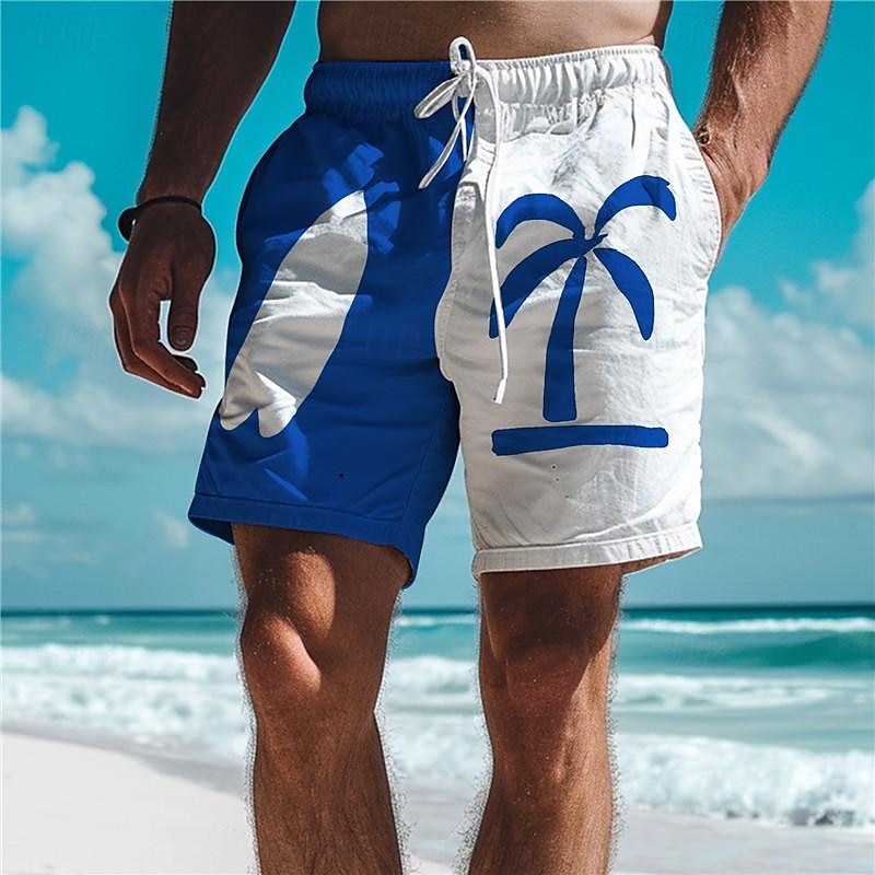 Men's Shorts Holiday Hawaii Style Coconut Tree Print Beach Shorts