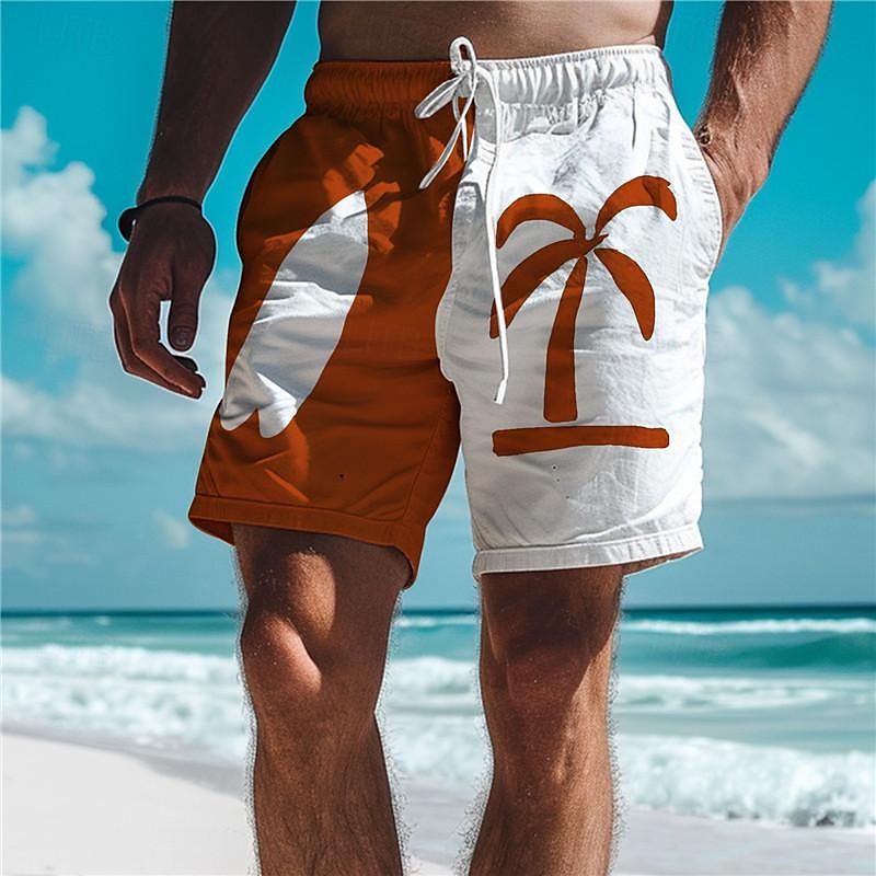 Men's Shorts Holiday Hawaii Style Coconut Tree Print Beach Shorts